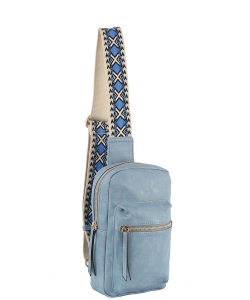 Aztec Tribal Printed Strap Messenger Bag JYM-0431-M DARK BLUE